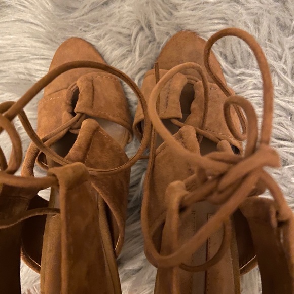 Zara Basic Collection Faux Suede Lace Up Heels - Picture 2 of 5